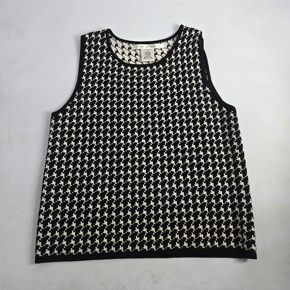 Max Studio Houndstooth Top M